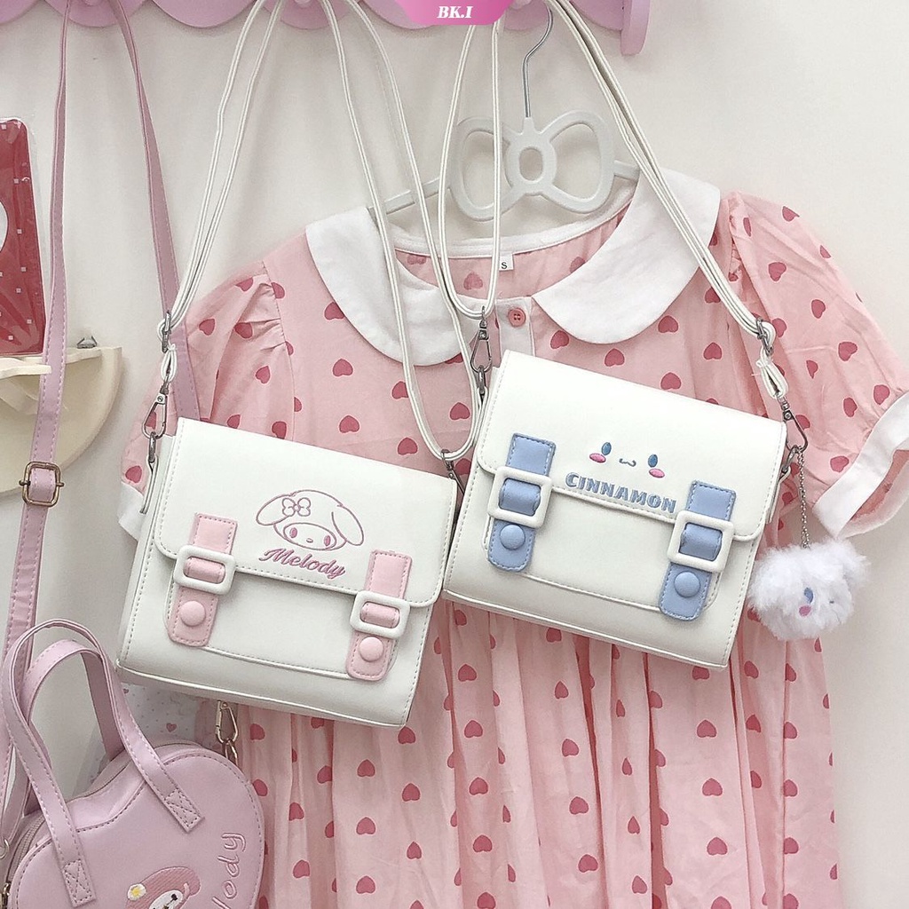 SANRIO Túi Đeo Chéo Vai Bằng Da Pu In Hình Cinnamoroll Cambridge Hoạt Hình Disney Đáng Yêu 21*15Cm BK2 Cho Nữ