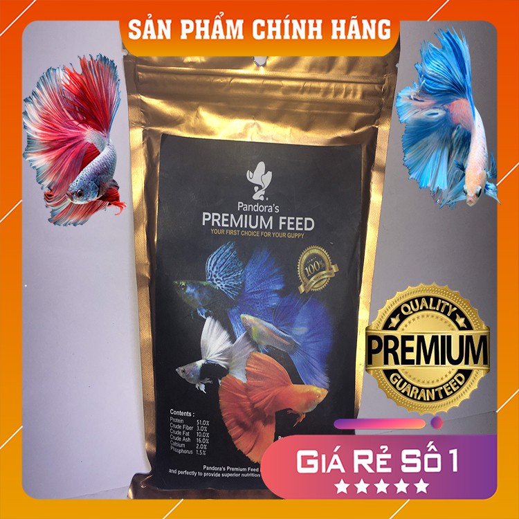 Cám Pandora Gold,thức ăn cho cá bảy màu,betta gói 100g