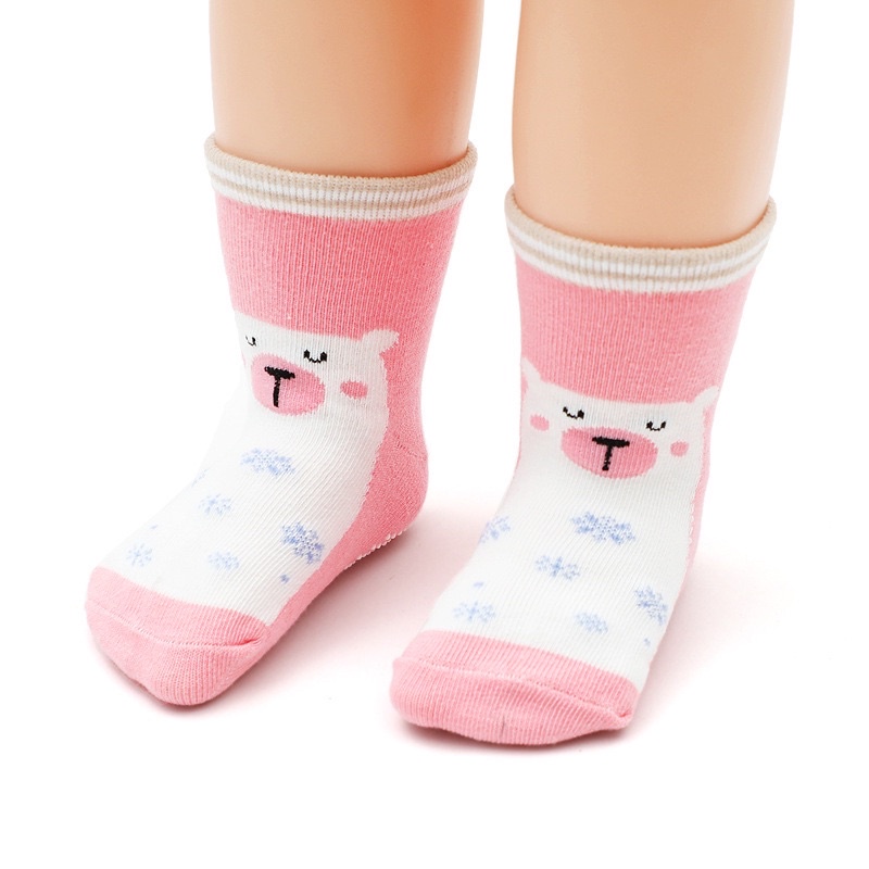 Tất chống trượt Kids Basic cho bé gái gồm 12 mẫu đáng yêu dệt liền khối không đường may Mẹ Bắp Shop