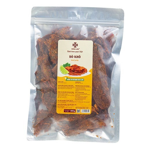 Bò Khô Miếng Hồng Lam - Vị Thơm Cay Ngọt - Gói (100g, 200g, 500g) | BigBuy360 - bigbuy360.vn