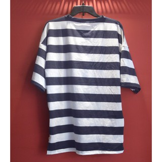 Áo thun Oversize Zip eo sọc ngang