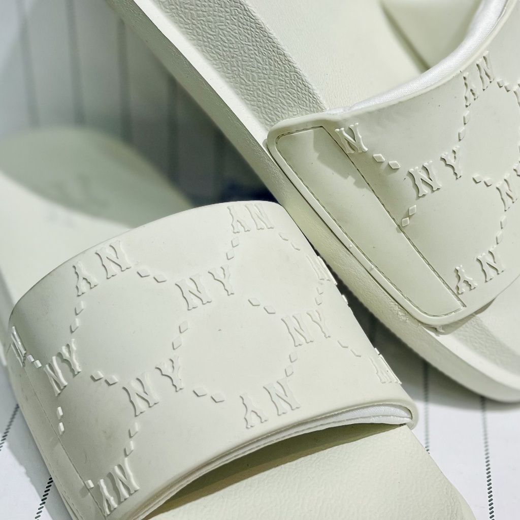 Dép MLB Chunky Mound Dia Monogram Đen/Trắng - 3ALPAC123