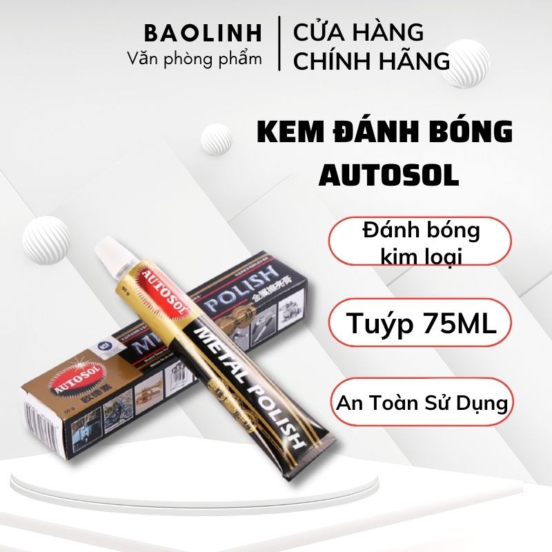 Kem Đánh Bóng - Autosol Metal Polish, Chuyên Dụng, Chuyên Nghiệp- 75ml , Đánh Bóng Kim Loại, Sơn Inox-