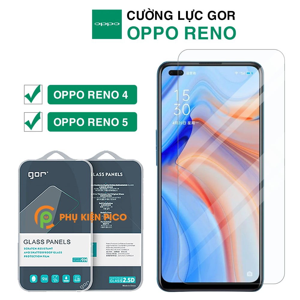 Kính cường lực Reno 4 / Reno 5 full màn hình chính hãng Gor - Dán màn hình Oppo Reno 4