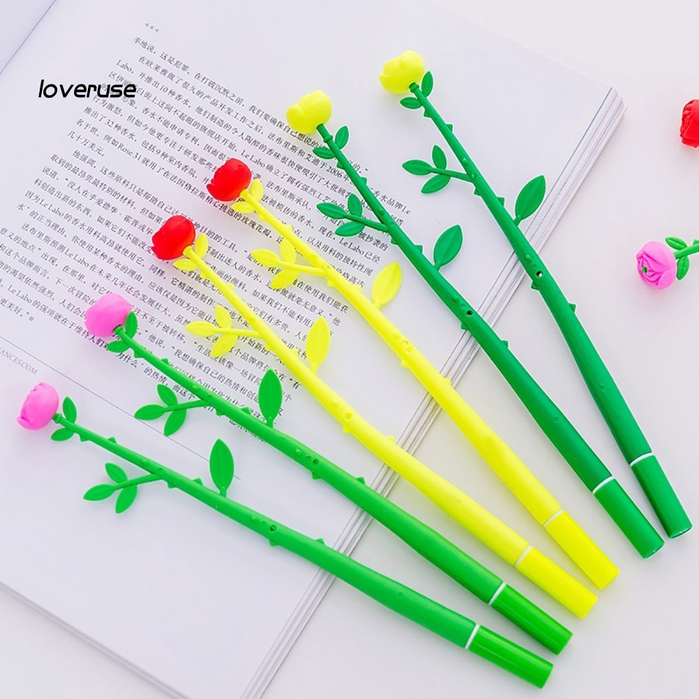 Bút mực gel thiết kế cành hoa và lá đáng yêu