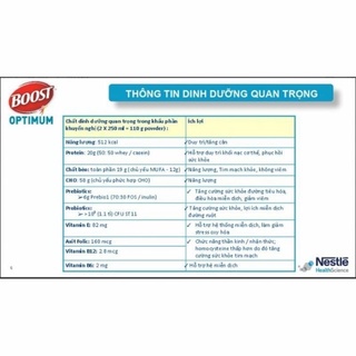 SỮA BOOST OPTIMUM 800g Thụy Sĩ