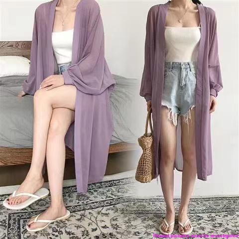 Áo Khoác Cardigan Vải Voan Tay Phồng Dáng Rộng Chống Nắng Phong Cách Hàn Quốc Dễ Phối Đồ Thời Trang Cho Nữ