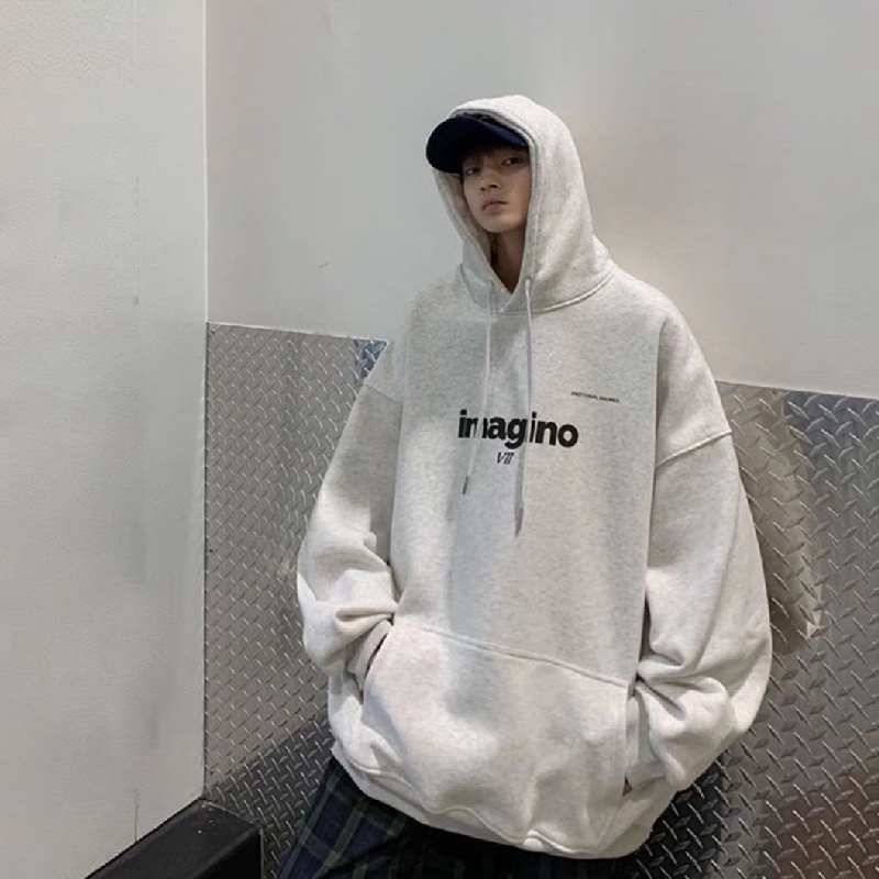 Áo hoodie Thể Thao Dáng Rộng In Chữ Phong Cách Hip Hop Đường Phố Hàn Quốc Thời Trang Mùa Đông Cho Nam [M-5XL]