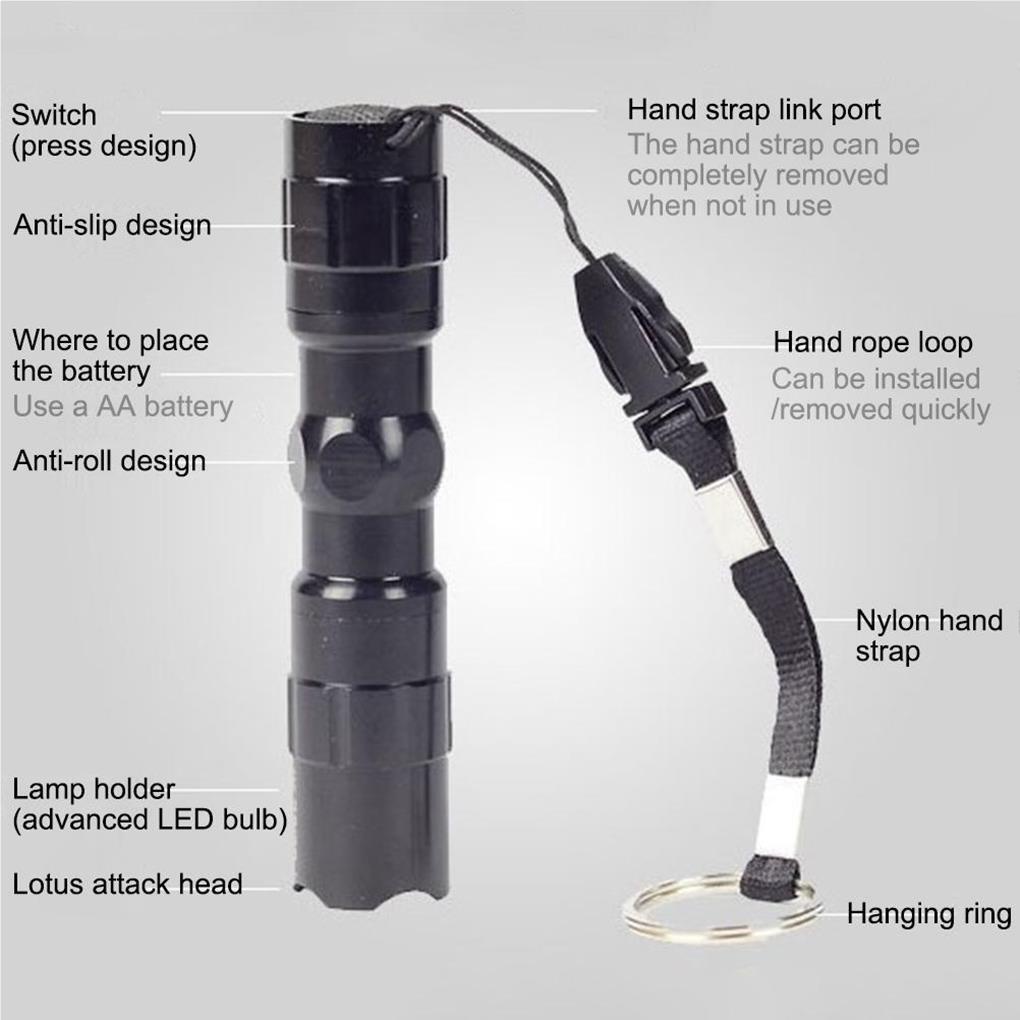Đèn Pin LED Mini Siêu Sáng Chống Thấm Nước Tiện Dụng Cho Hoạt Động Ngoài Trời Sự Bảo Vệ
