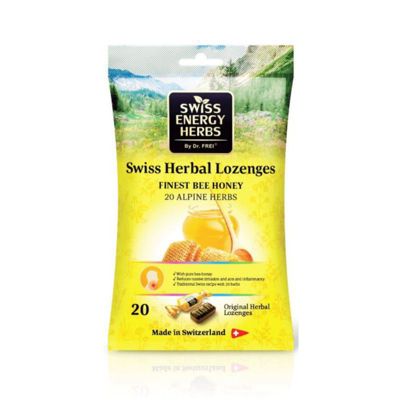 (Hàng Thụy Sĩ) Kẹo ngậm 20 loại thảo mộc+ mật ong Swiss Energy Herbs