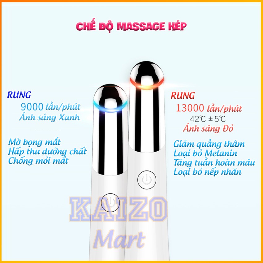 Máy massage mắt chống nhăn loại bỏ quầng thâm, mờ bọng mắt Mianz Store - Máy matxa mắt pin sạc