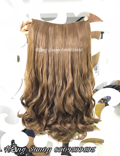Tóc Giả Kẹp chữ U xoăn dài 60cm- Hình Chụp thật
