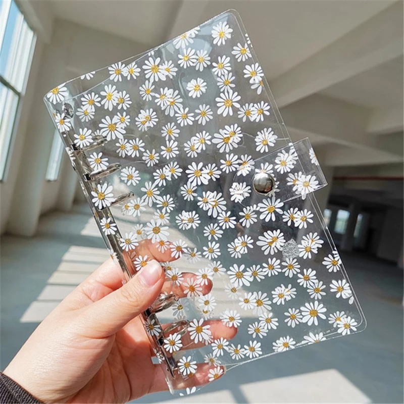 Set 26 Túi Đựng Tài Liệu / Tiền A6 Chống Thấm Nước Có Khóa Kéo Hoạ Tiết Hoa Cúc Xinh Xắn