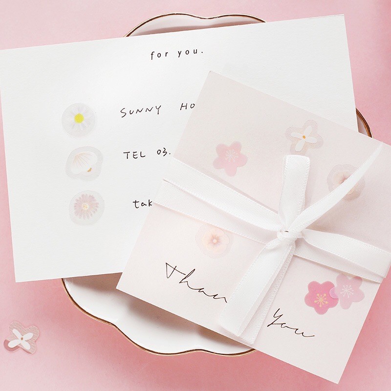 60 sticker hoa nhỏ nhắn xinh xắn