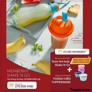 Bộ binh nước và bình lắc tupperware tặng kèm quà