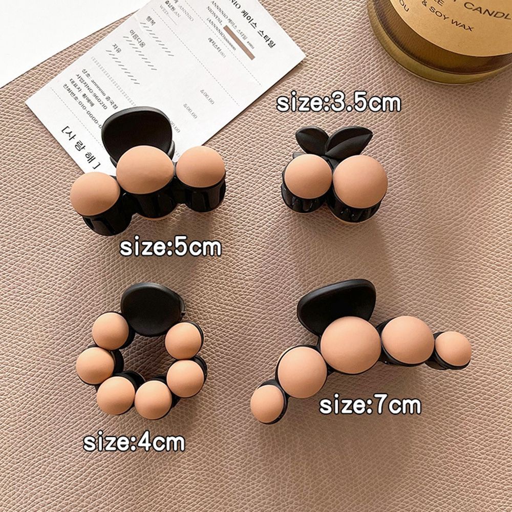 Kẹp tóc họa tiết hình tròn màu kem phong cách Hàn Quốc dễ thương cho nữ