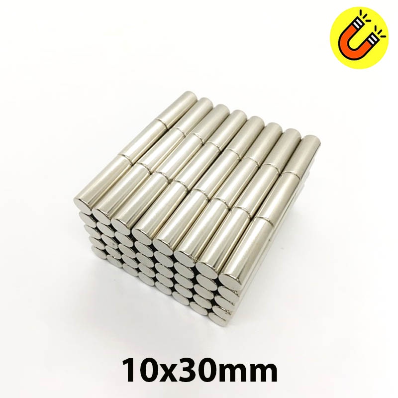 Nam châm đất hiếm hình trụ 10x30mm nam châm trắng