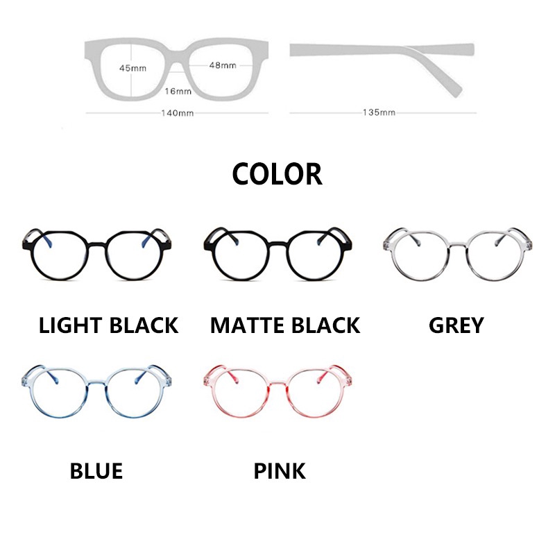 Korean Simple Plastic Round Anti-blue Light Frame Glasses Women/Men