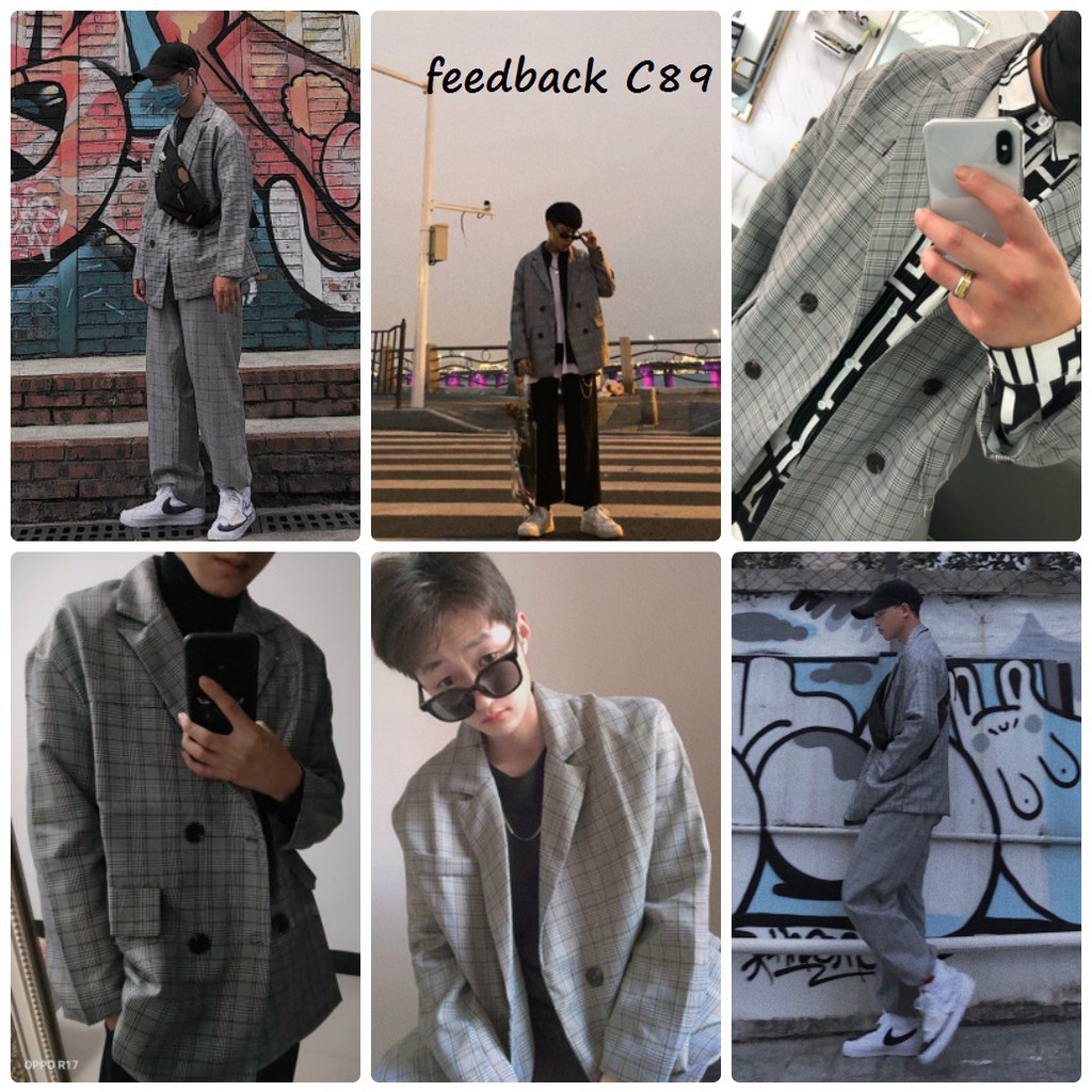 blazer nam quần Áo khoác Nam ,Áo Blazer  Cả  Nam &Nữ sọc caro (C89) - Feedback ảnh cuối hàng sẵn, video cận chất