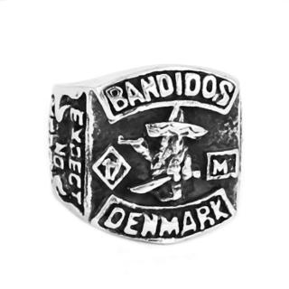 Biker Ring Stainless Steel Jewelry Punk MC Club One Percent 1% Motor Biker Skull Men Ring Size 7-14