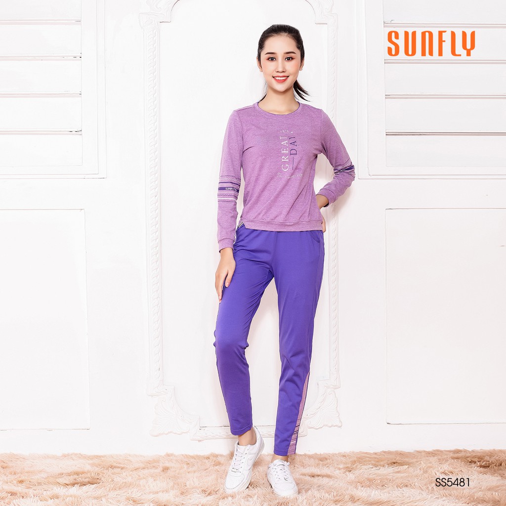 Bộ đồ cotton áo dài tay, quần dài SUNFLY SS5481