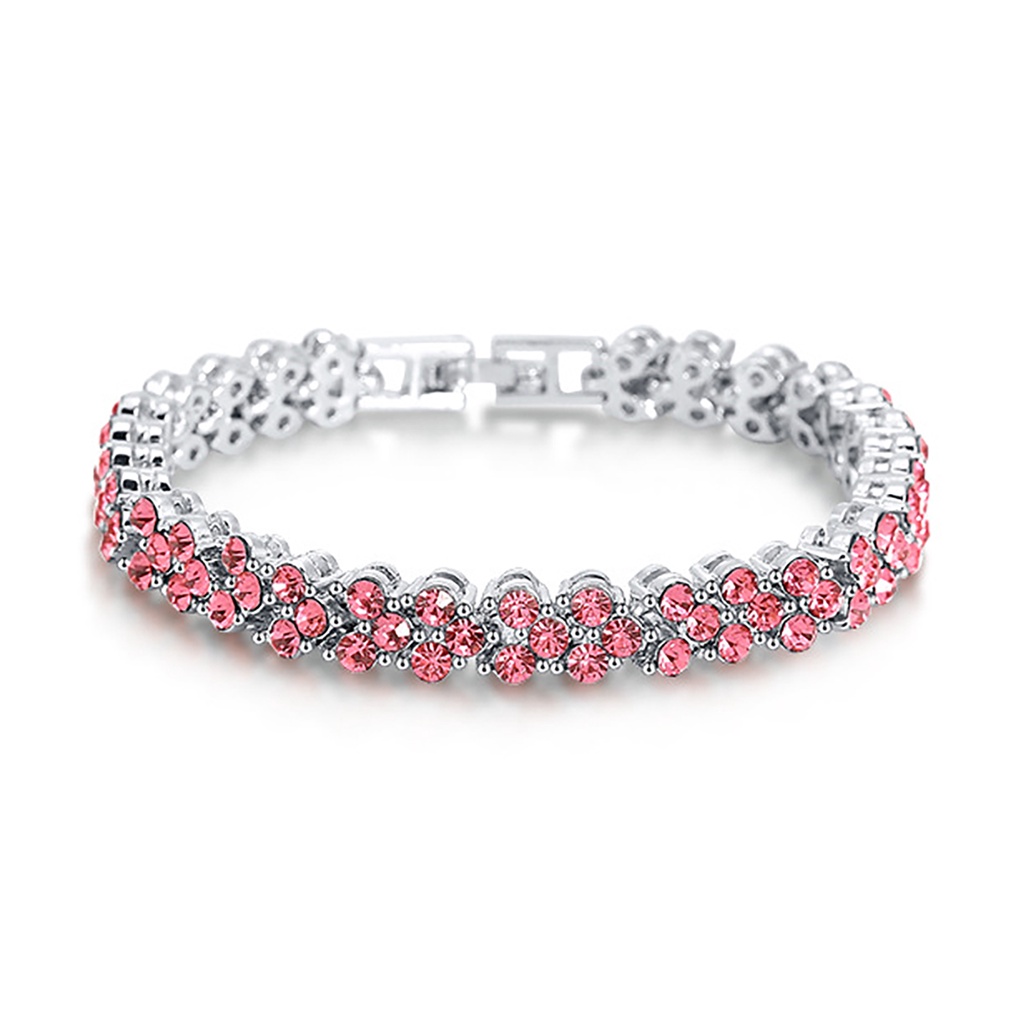 TUSH_Women Fashion Full Rhinestone Inlaid Bracelet Bangle Wedding Party Jewelry Gift