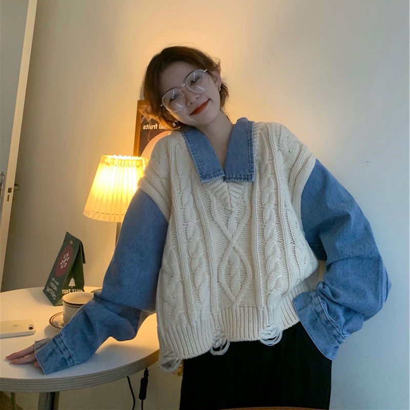 Áo len không tay thiết kế mới thời trang mùa xuân thu theo phong cách hàn quốc dành cho nữ