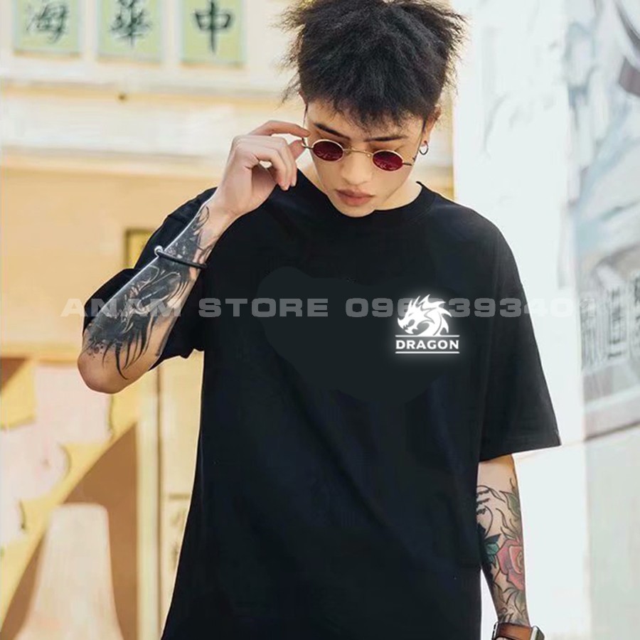 Áo thun Phản Quang Tay Lỡ Nam Nữ Rồng Bạc