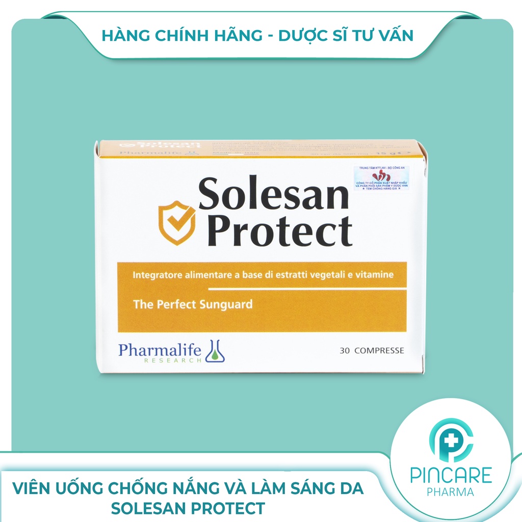 Viên uống chống nắng và làm sáng da SOLESAN PROTECT (30 viên) - Hàng chính hãng - Nhà thuốc Pincare