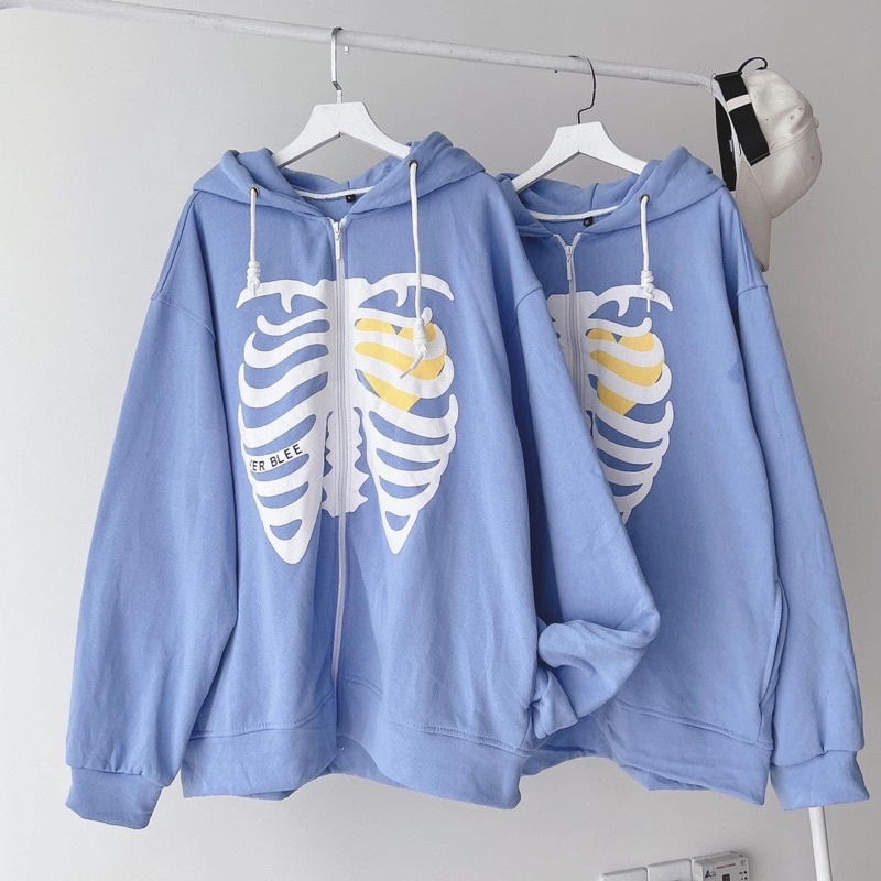 (có sẵn) Áo khoác dây kéo nỉ lót bông VerBlee unisex (nam nữ mặc được)