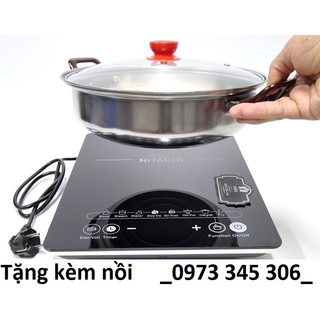 Bếp từ đơn HITACHI DH-15T7 Tặng kèm nồi lẩu 28CM - Công suất 2200W - Made in Japan - Bảo hành 12 tháng