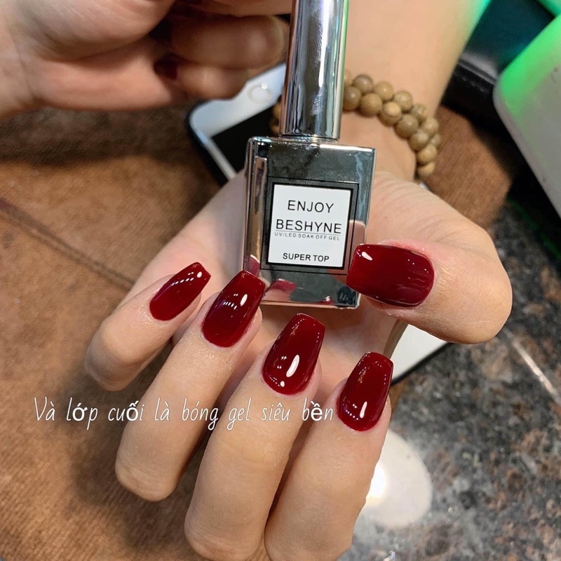 Sơn base top Enjoy Beshyne chính hãng rất bóng và bền - bộ sơn gel liên kết chất lượng cao
