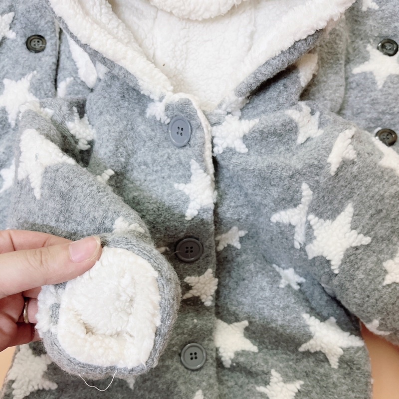 Áo khoác nỉ lót lông bé trai bé gái dày ấm-Amystores