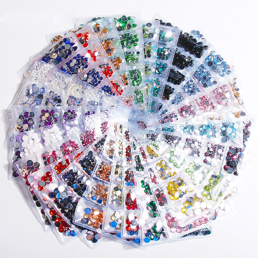 XIANSTORE 100Pcs 2-6mm Manicure DIY Decoration Nail Decals Flat Bottom 3D Glitter Nail