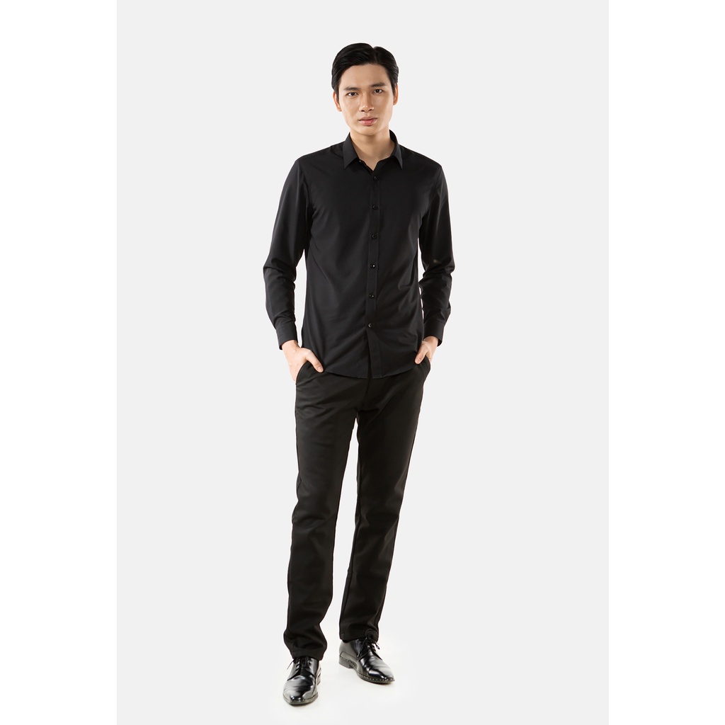 Áo sơ mi nam dài tay Bamboo Ex-Soft kháng khuẩn màu XANH/ĐEN thương hiệu Coolmate CW