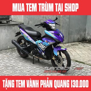 Ten trùm exciter 150 cá mập xanh tím - Mua tem trùm tặng tem vành phản quang trị giá 130.000