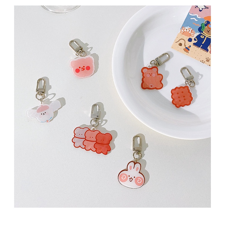 Móc khóa nhựa acrylic hình hoạt họa dễ thương
