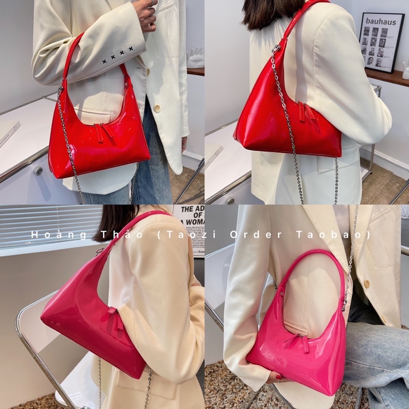 Túi kẹp nách có dây đeo chéo da bóng chất đẹp mẫu hot mới 2022