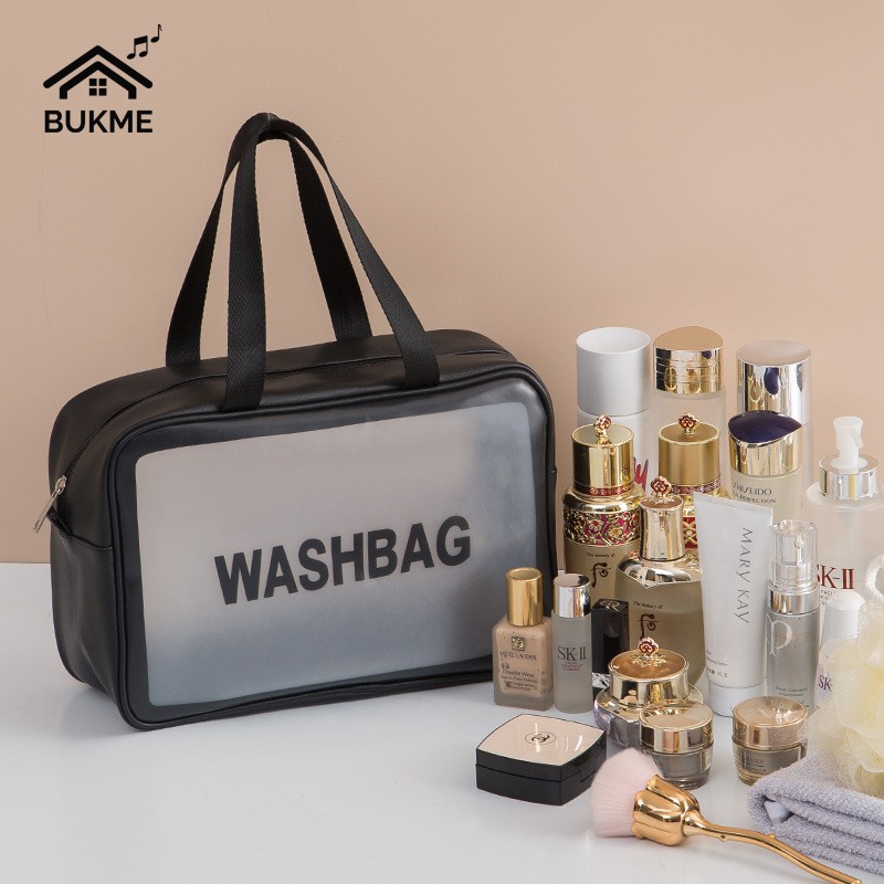 Túi du lịch đựng mỹ phẩm đồ trang điểm Washbag mini trong suốt chống nước tiện lợi