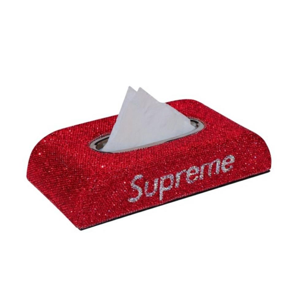 Hộp đựng khăn giấy full đá có logo SUPREME nhiều màu