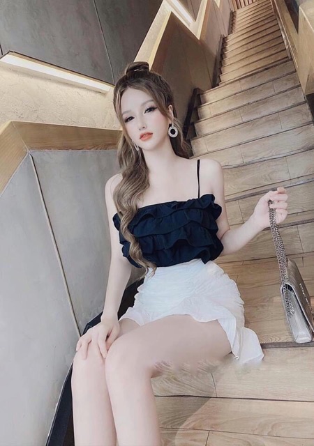 Áo hai dây bèo chất đũi đẹp