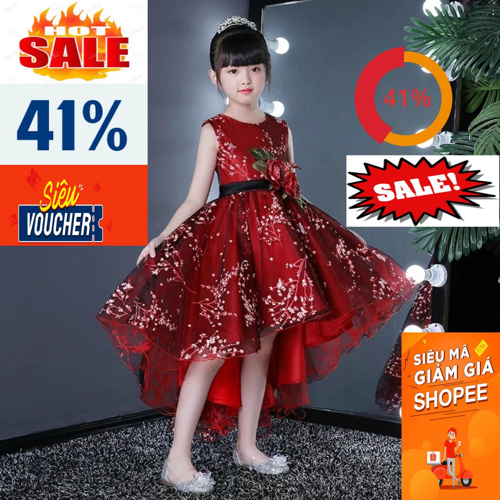đầm bé gái đuôi tôm sát nách cao cấp 13KG-40KG