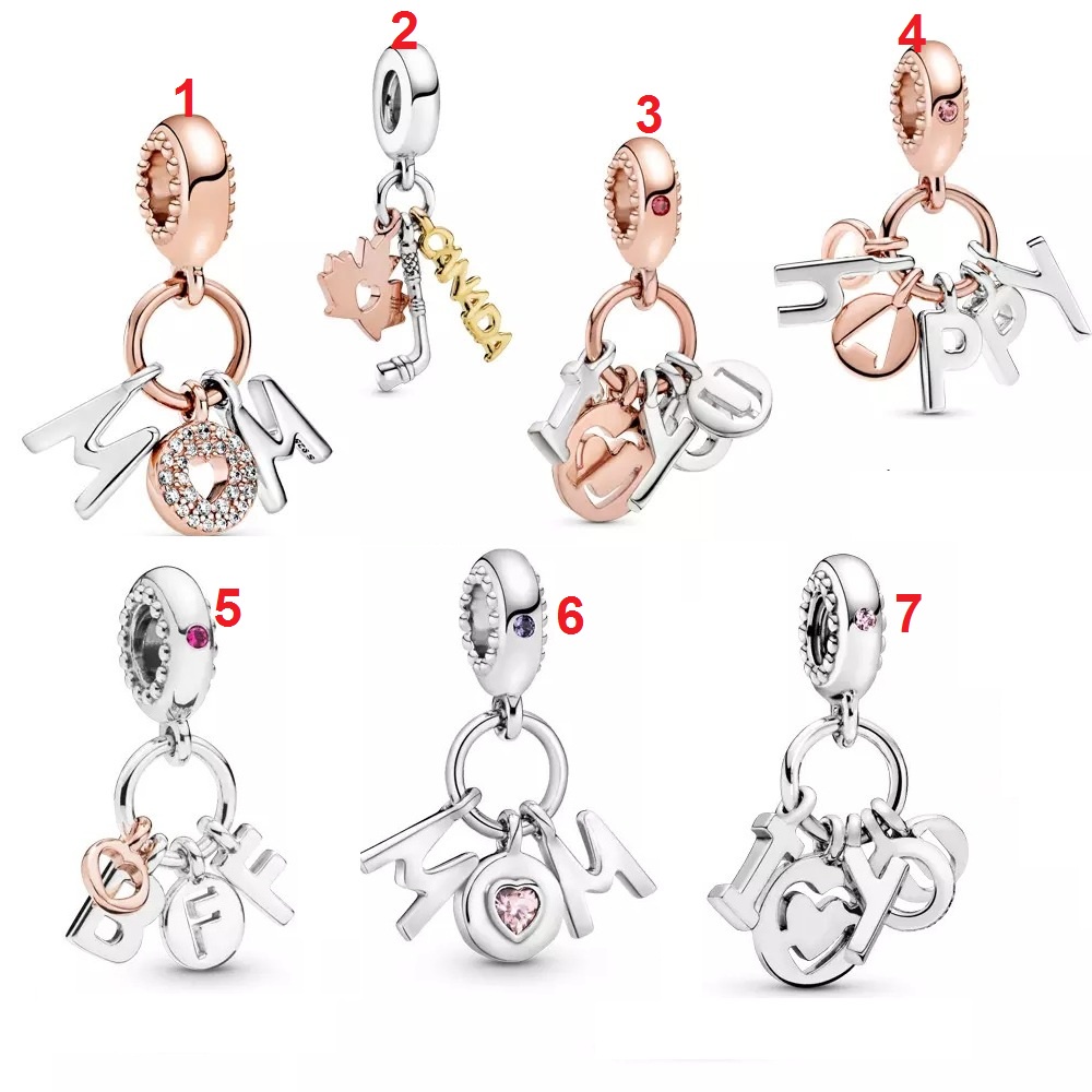 Charm treo chữ Mom, Happy, ilove, BFF