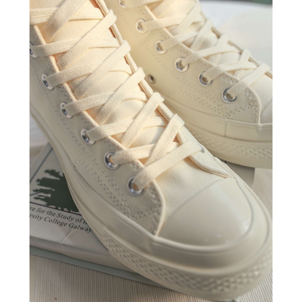 Giày sneaker  conversee natural white cao cổ - phối màu cream white cực đẹp