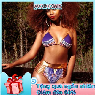 Đồ Bơi Nâng Ngực Nữ 2 Mảnh Bikini In Hoạ Tiết Châu Phi