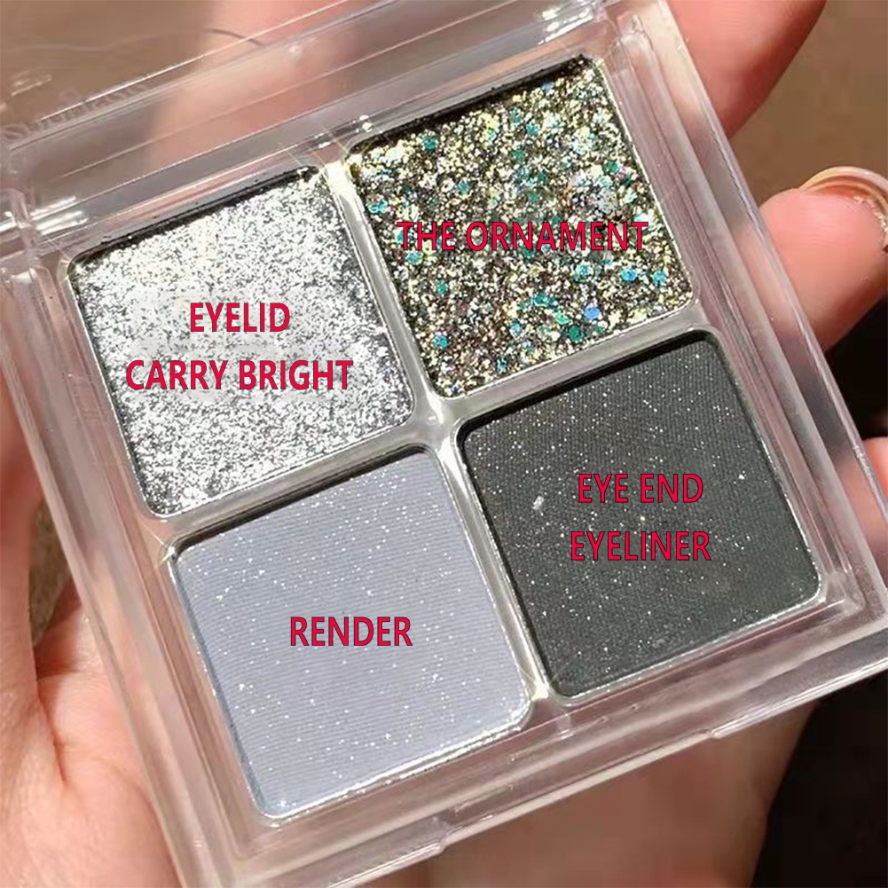 [Hàng mới về] Bảng phấn mắt 4 màu trang đIểm mắt khói Jaded tông cam đất cam đào