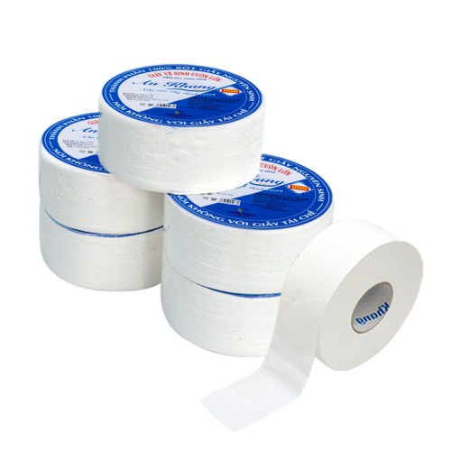 Giấy vệ sinh cuộn lớn AN KHANG AKC500, 10 cuộn, 100% bột giấy nguyên sinh, dùng trong nhà vệ sinh, toilet, hai lớp 500gr