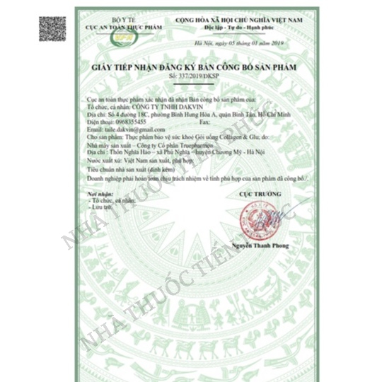 Gói uống Collagen & Glu - Hỗ trợ Giảm nám, tàn nhang, hạn chế lão hóa da Hộp 20 gói