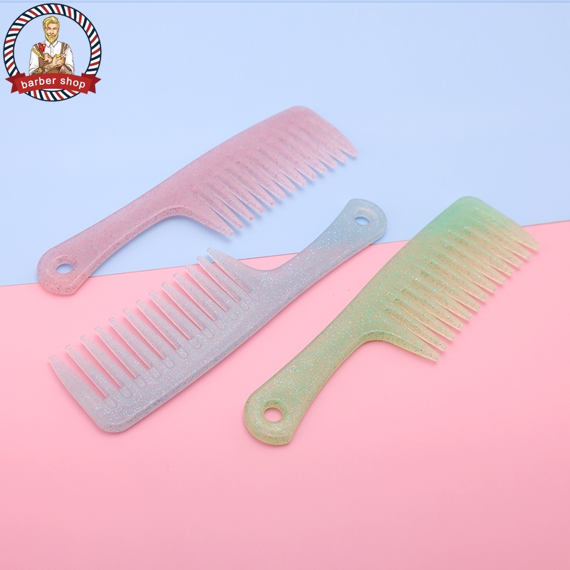 Lược Chải Tóc Răng Rộng Lấp Lánh Chống Tĩnh Điện Chuyên Nghiệp Cho Thợ Cắt Tóc