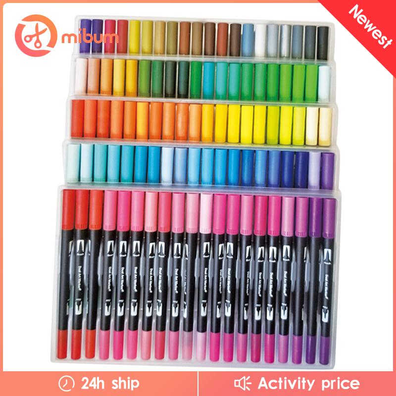 Set 60 / 100 Bút Màu Nước Hai Đầu Dùng Vẽ Tranh / Bảng Chữ / Trường Học / Văn Phòng